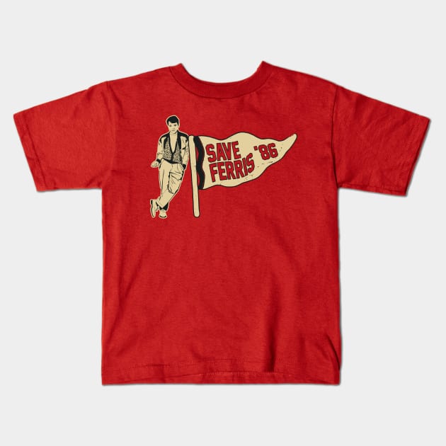 Save Ferris Bueller 1986 Kids T-Shirt by Alema Art